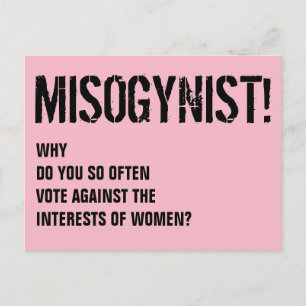 Misogynistische Stimmen gegen Frauen Postkarte