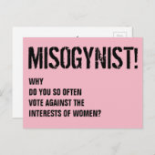 Misogynistische Stimmen gegen Frauen Postkarte (Vorne/Hinten)
