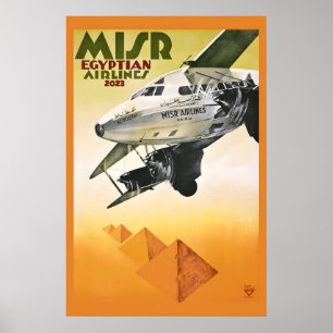 MISR Egyptian Airlines937 Pyramiden im Vintage-Sti Poster
