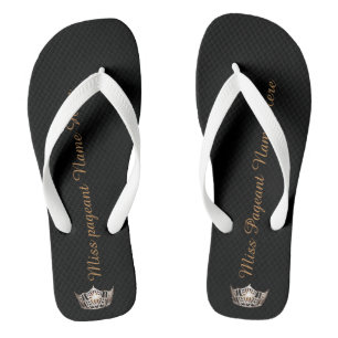 Miss America Adult Custom Crown White Flip Flops Badesandalen