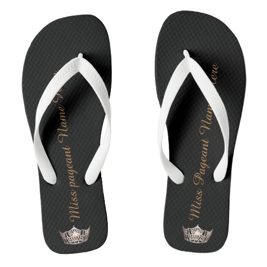 Miss America Adult Custom Crown White Flip Flops Badesandalen (Fußbett)