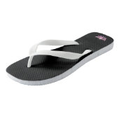 Miss America Adult Pink Crown White Flip Flops Badesandalen (Schrägansicht)