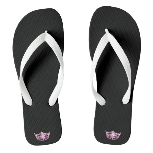 Miss America Adult Pink Crown White Flip Flops Badesandalen (Fußbett)