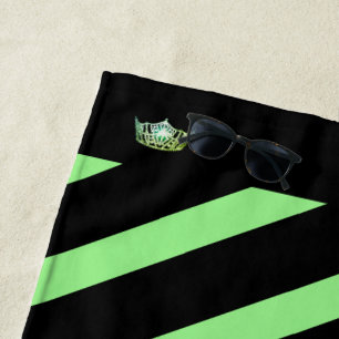 Miss America Apple Green Stripe Crown Beach Handtu Strandtuch