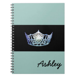 Miss America Aqua Crown Custom Aqua Notebook Notizblock