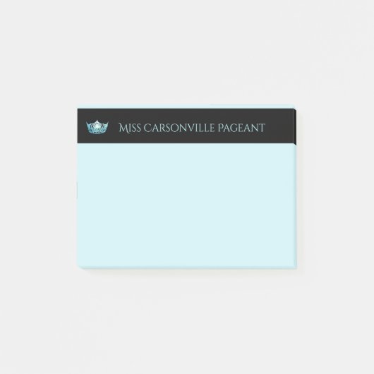 Miss America Aqua Crown & Name Post-it-Notes Post-it Klebezettel (Vorderseite)