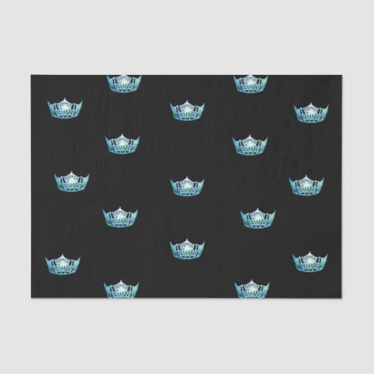 Miss America Aqua Crown Tissue Paper Seidenpapier (Vorderseite)