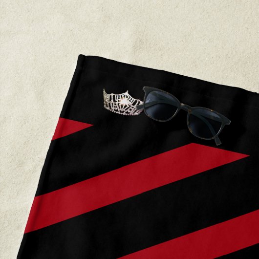 Miss America Art Beach Handtuch Red Strip Crown (Beispiel)