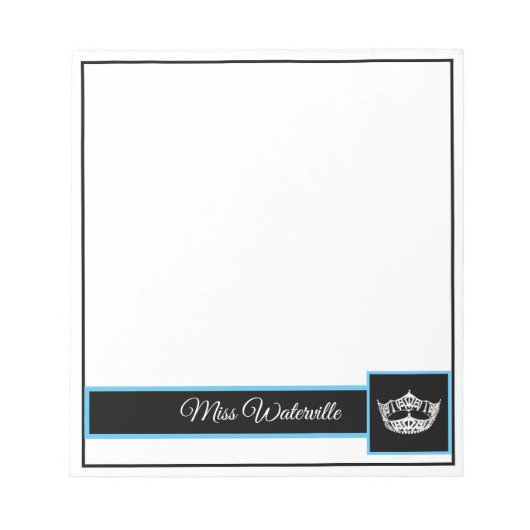 Miss America Autograph Pad-Turqouise & Black Notizblock (Vorderseite)