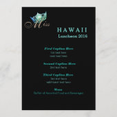 Miss America Black Shimmer Luncheon Programmkarte Menükarte (Vorderseite)