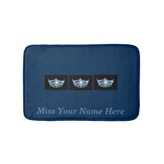 Miss America Blue Crown Bath Mat Badematte (Vorderseite)