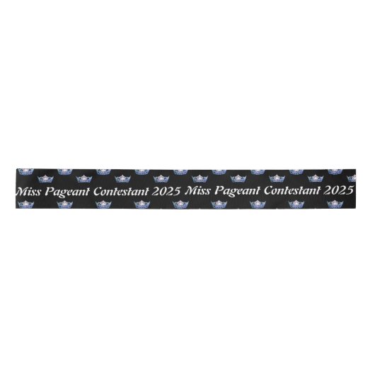 Miss America Blue Crown Satin Ribbon Satinband (Vorderseite)