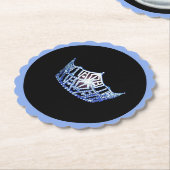 Miss America Blue Crown Scalloped Paper Untersetze Untersetzer (angewinkelt)