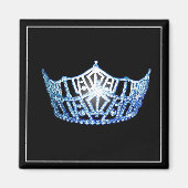 Miss America Blue Crown Square Magnet (Vorne)