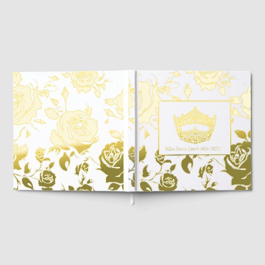 Miss America Crown Roses Gold Foil Scrapbook Gästebuch (Voll)