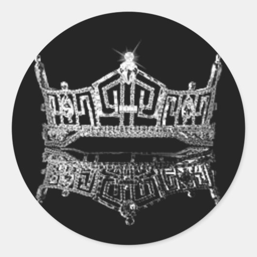 Miss America Crown Runder Aufkleber (Vorderseite)