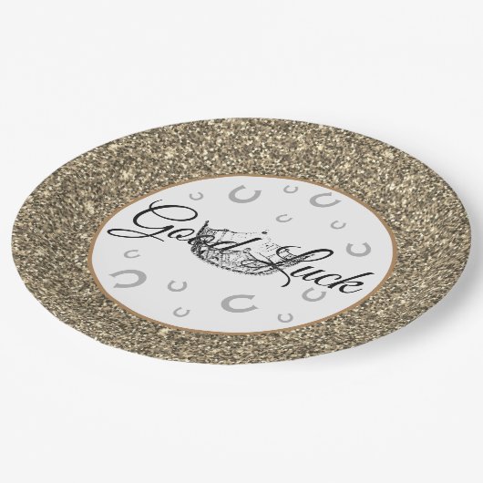 Miss America Crown Viel Glück 9" Paper Teller (Schrägansicht)