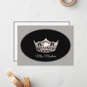 Miss America Flachbild-Silberkrone/Grau Mitteilungskarte (Vorderseite/Rückseite Beispiel)