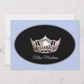 Miss America Flat Note Card Silver Crown/Baby Blue Mitteilungskarte (Vorderseite)