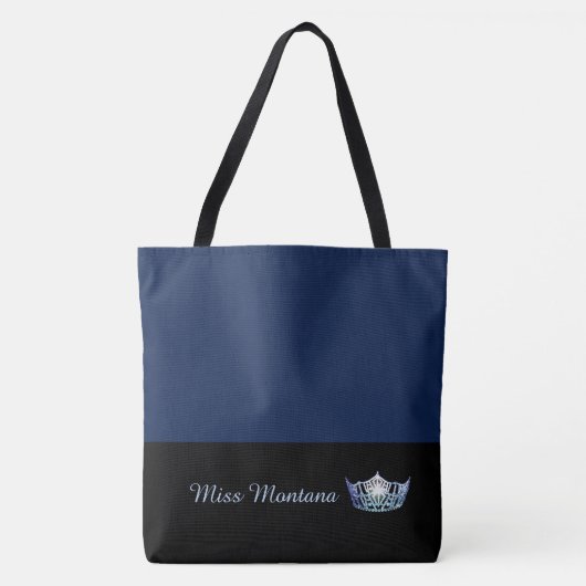 Miss America Frost Blue Crown Tote Bag Große Marin Tasche (Vorderseite)