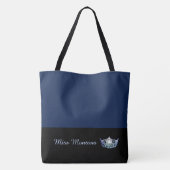 Miss America Frost Blue Crown Tote Bag Große Marin Tasche (Rückseite)
