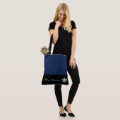 Miss America Frost Blue Crown Tote Bag Große Marin Tasche (Am Model)