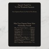 Miss America Gold Crown Awards Ball Programmkarte Programm (Rückseite)