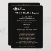 Miss America Gold Crown Awards Ball Programmkarte Programm (Vorne/Hinten)