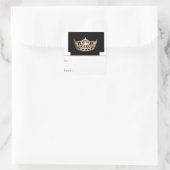 Miss America Gold Crown Peel & Stick Geschenktaste Quadratischer Aufkleber (Tasche)