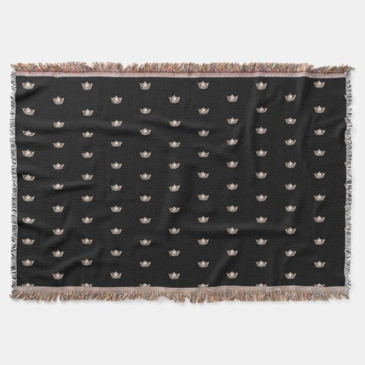 Miss America Gold Crown Throw Blanket Decke (Vorderseite)