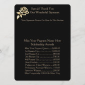 Miss America Gold Rose Awards Ball Programmkarte Programm (Rückseite)