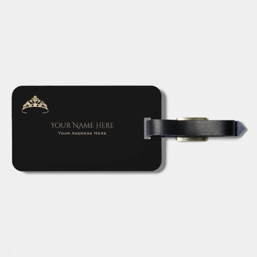 Miss America Gold Tiara Gepäcktag Gepäckanhänger (Rückseite horizontal)
