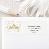 Miss America Gold Tiara Stars Crown Address Labels (Insitu)