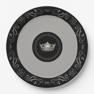Miss America Gray Silver Crown 9" Teller