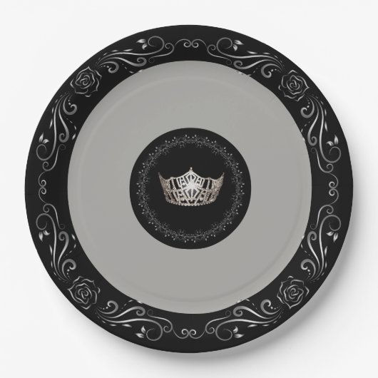 Miss America Gray Silver Crown 9" Teller (Vorderseite)