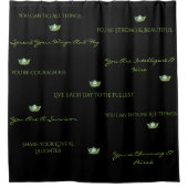 Miss America Hochheben des grünen Kronenduschvorha Duschvorhang (Vorderseite)