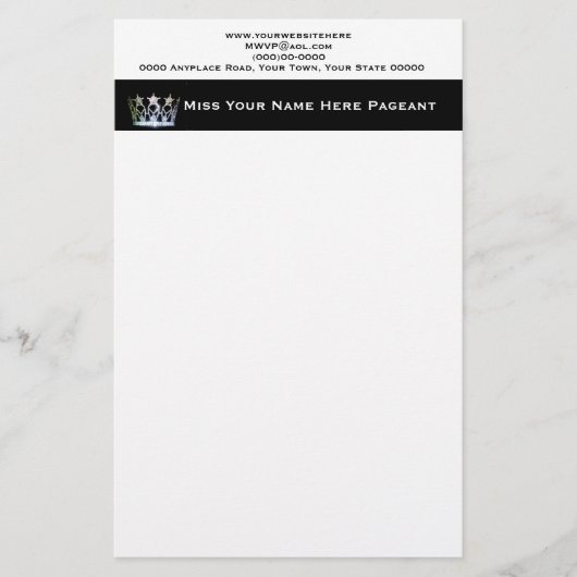 Miss America im Stil Custom Letterhead Briefpapier (Vorderseite)
