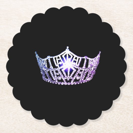 Miss America Lavender Crown Sclpd Paper Untersetze Untersetzer (Vorderseite)