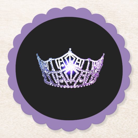 Miss America Lavender Crown Sclpd Paper Untersetze Untersetzer (Vorderseite)