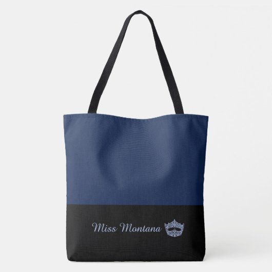 Miss America Like Frost Blue Crown Large Navy Tasche (Rückseite)