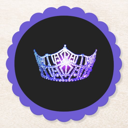 Miss America Lila Crown Sclpd Paper Untersetzer (Vorderseite)