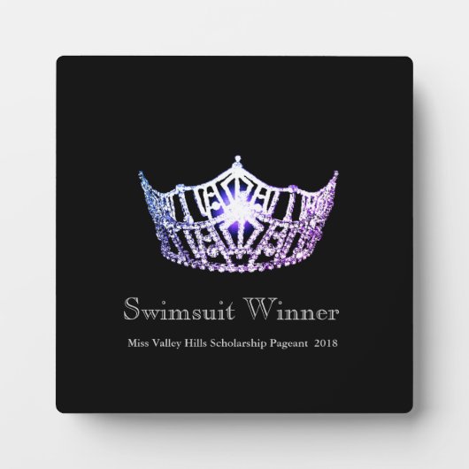 Miss America Lilac Crown Swimsuit Gewinner Plaque Fotoplatte (Vorderseite)