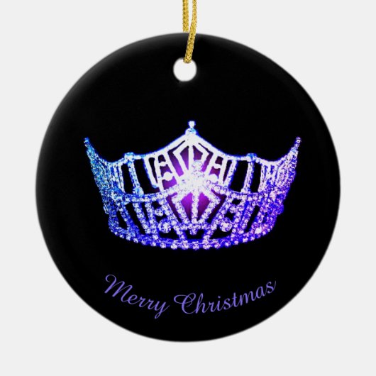 Miss America Miami Crown Round Ornament (Vorne)