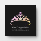 Miss America Multi Pink Tiara Crown Awards Plaque Fotoplatte (Vorderseite)