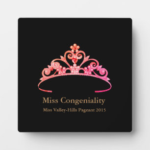 Miss America Orange Pink Tiara Krone Auszeichnunge Fotoplatte