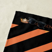 Miss America Orange Stripe Aquamarin Crown Beach H Strandtuch (Beispiel)