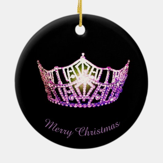 Miss America Orchid Crown Round Ornament (Hinten)
