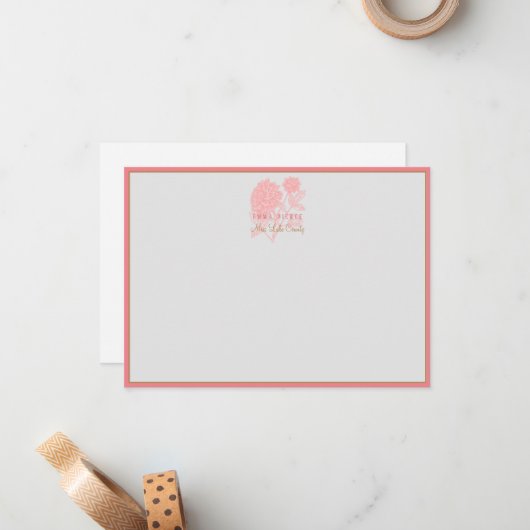 Miss America Pageant Custom Note Card Coral Mitteilungskarte (Vorderseite/Rückseite Beispiel)