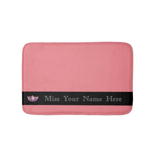 Miss America Pink Crown Bath Mat Badematte (Vorderseite)