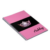 Miss America Pink Crown Notebook Individuelle Name Notizblock (Rechte Seite)